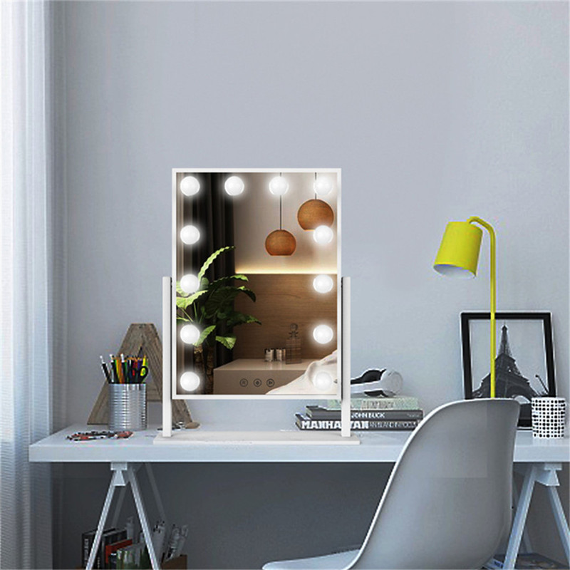 Tabelle 360 Grad Rotation beleuchtet Bulbs Schlafzimmer geführt Eitelkeit Mädchen Hollywood Make-Spiegel